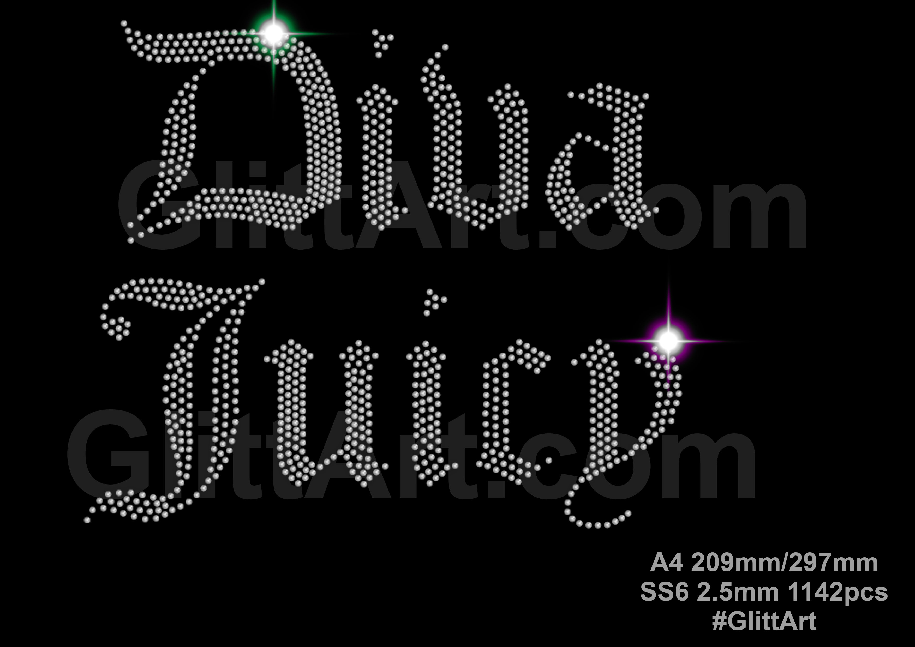 Diva juicy rhinestone digital template