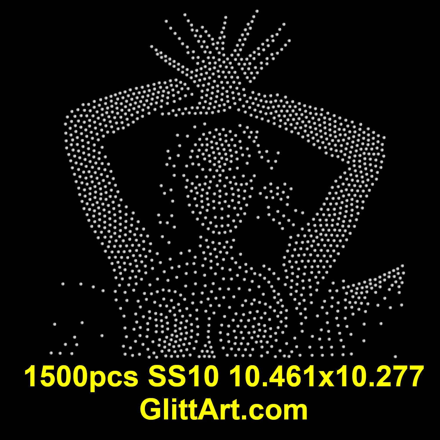 Personelized Glitter Shine Fashion Template On Black Painting